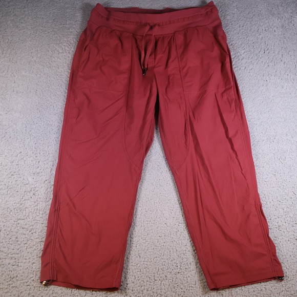 Lululemon Pants - Lululemon Beyond the Studio Crop Red Joggers Pants LW6AVQS Size 12